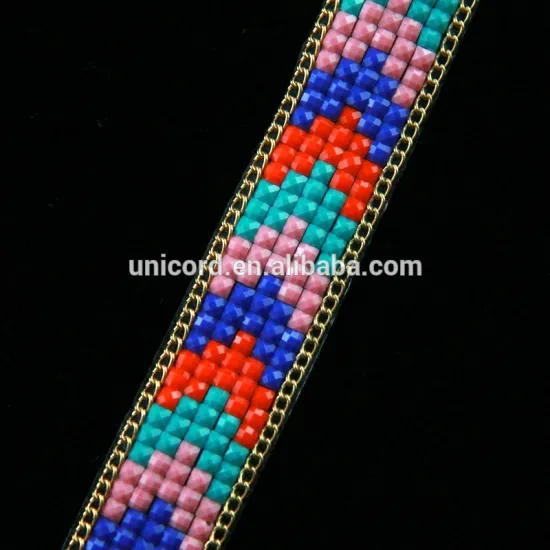 hot fix Geometric figure Tapes with iron chain, 1.8cm