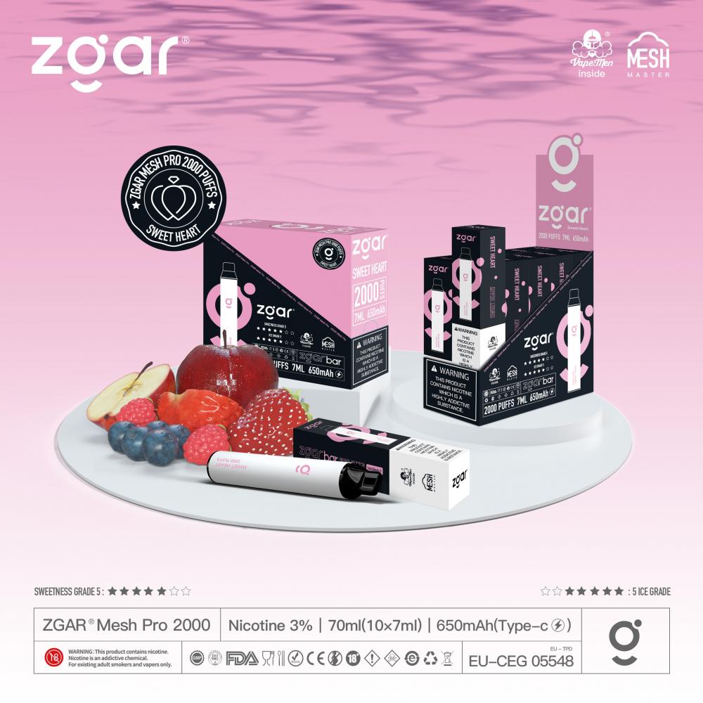 مبيعات جيدة يمكن التخلص منها Vape Zgar XXL 2000 Puffs