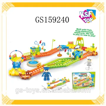 New Arrival Slot Toy Bricks Railway Set Multi Orbit Park Blocks
