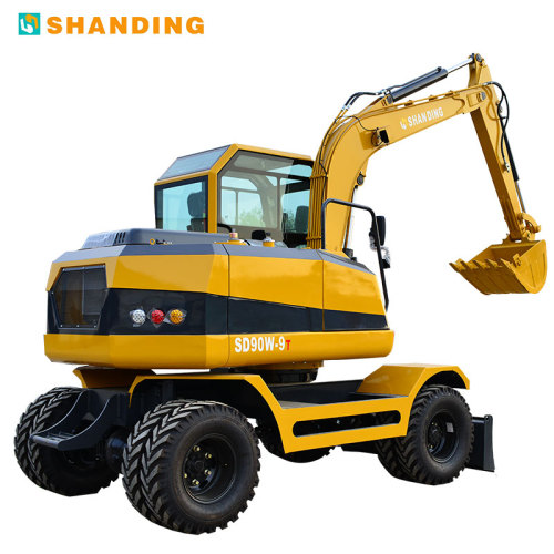 Hydraulic Wheel Excavator Use for Earthwork Construction Wheel Excavators 6ton Small Digger Earth Moving Machine Factory