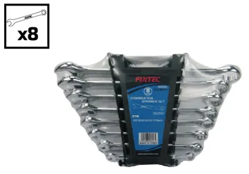 Fixtec 8 PCs High Quality Carbon Steel Combination Spanner Set
