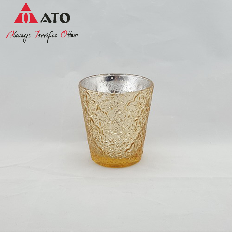 Tasse de bougies transparente avec aluminzing et couleur sprayor décor de la maison