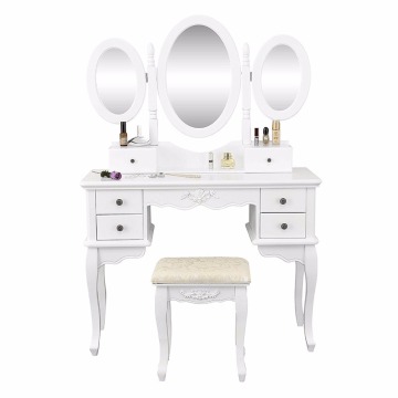 Bedroom Wood Dressing Table Makeup Dresser With Mirror