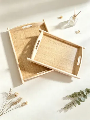 Rectangular bamboo fruit coffee tea tray