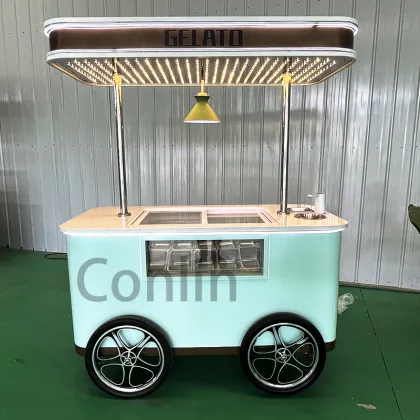 Portable Hand Push Gelato Van