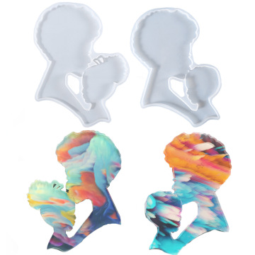 Women Kiss Girls or Boys Forehead Coasters Silicone Mold for Resin Epoxy - New Stock Arrival