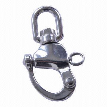 Stainless steel swivel eye snap shackle, available in size of 14, 20 and 27mm