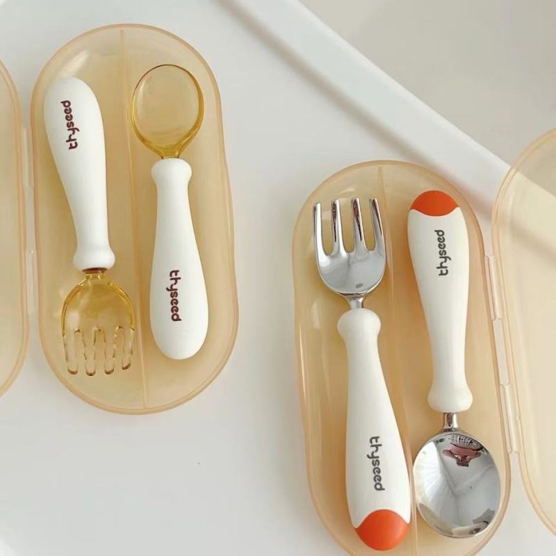 Creative Orange-and-White Kids' Tableware with Nutritious Design
