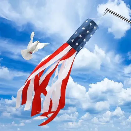 American Windsock: A Festive 4th of July Flag Decoration for Outdoor Festivities