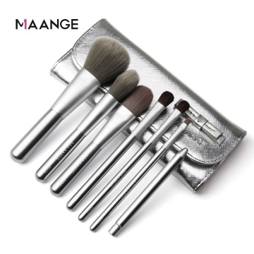 Personalized Silver Champagne Khaki Custom Private Label Makeup Brush Set with Pouch