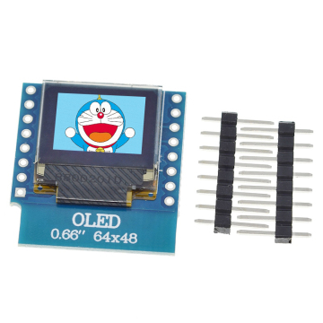0.66 Inch OLED Display Module for WEMOS D1 MINI ESP32 Arduino AVR STM32 - 64x48 LCD Screen I2C