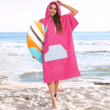 Custom Color Microfiber Surf Poncho: Factory Wholesale Quick-Dry Hooded Towel