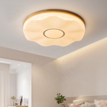 Nordic Wooden Ceiling Light - High Quality Round Wood Lamp for Bedroom