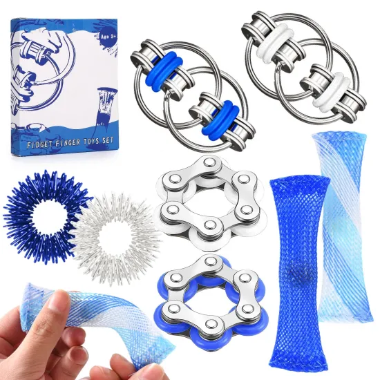 Silent Tools Sensory Pack: Fidget Spinner, Acupressure Ring, and Fidget Toy Set for Anxiety, Stress Relief, and Autism Support