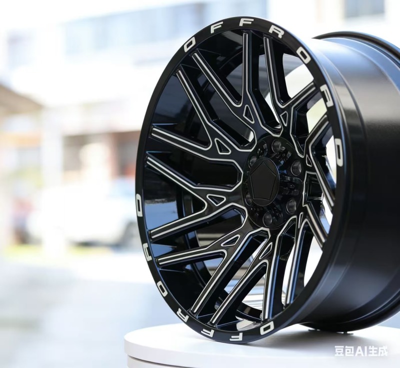 20-inch Bright Black Painted Wheels with Milled Edges and Rim Highlights