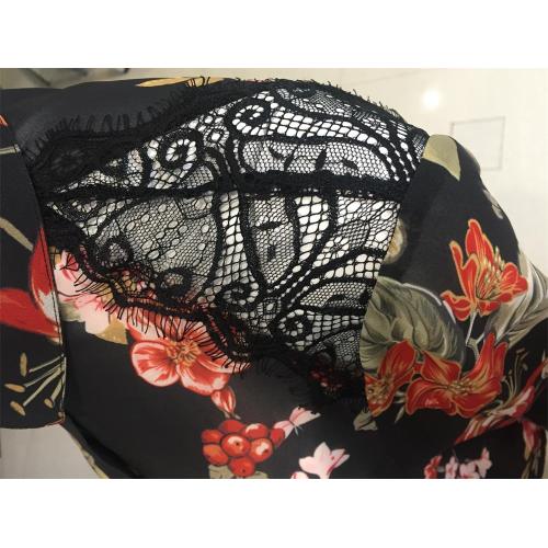 printed chiffon  shirt with Lace