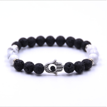 Howlite Evil eye volcano Lava Stone Bracelet