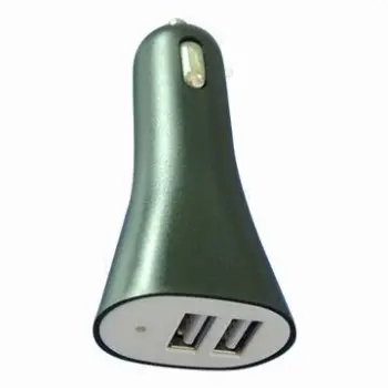 Dual USB Car Charger, 3.1A, MFI, for iPhone, iPod, iPad and Other Smartphones