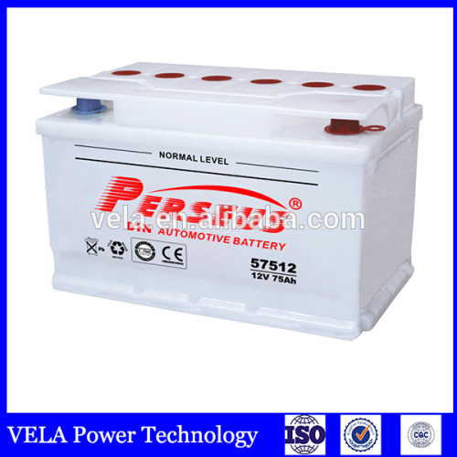 Dry Charged Reachargeable Car Battery DIN 75 with 18 Months Warranty