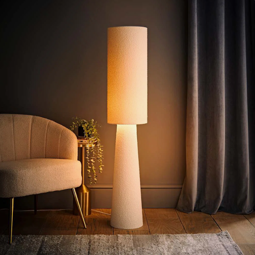 Customizable Height Novelty Fabric Column Floor Lamp (7)