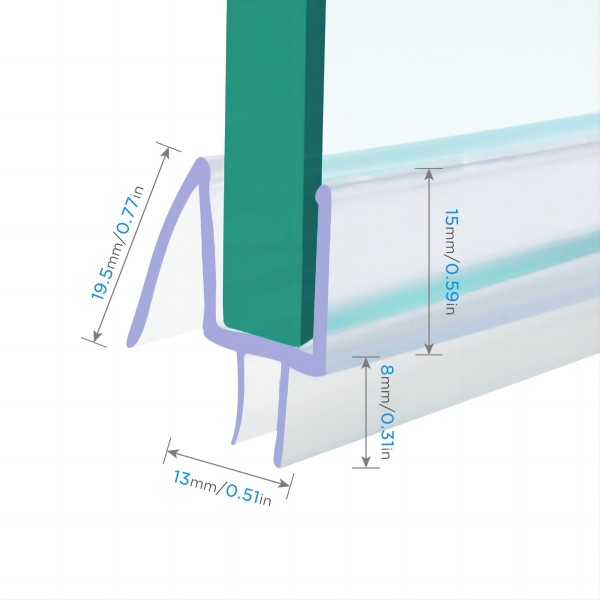 Curved Bath Shower Screen Rubber Plastic PVC Seal Strip For Shower Glass Door Enclosure Sealing Strip4