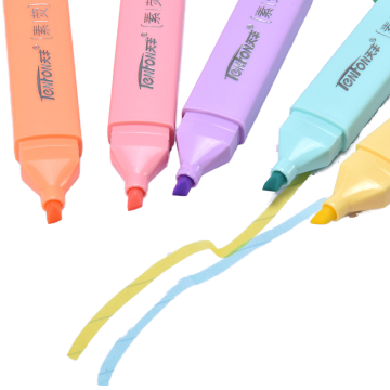 Creative Student Drawing Pen with Flat Color Highlighter, Oblique Brush Tip, and Environmental Marker Pens (6mm Width, Permanent Ink)