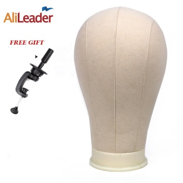 AliLeader 21"/22"/23"/24"/25" Canvas Head Beige Wig Holder Mannequin Head For Wigs