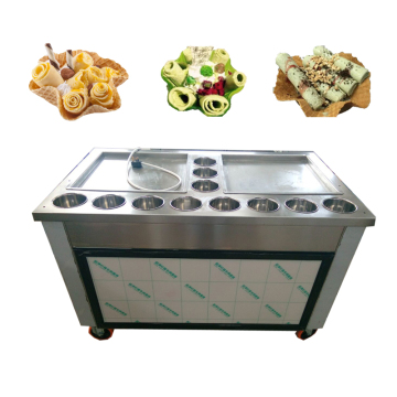 Stainless Steel Ice Roll Machine: Round Flat Pan, 110/220V, for Cold Stone Fried Ice Cream