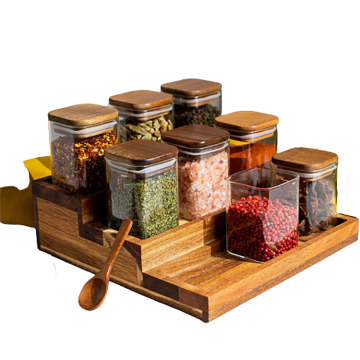 Customized Eco-Friendly Glass Storage Jars with Bamboo Lids