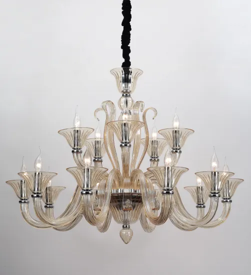 Modern Restaurant Indoor Design Champagne Gold Chandelier