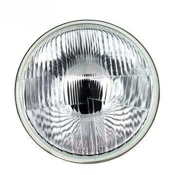 Universal 6014 7'' Round Semi Sealed Beam Headlight - H4 Bulb Hi/Low Beam Black Iron Housing Factory Wholesale