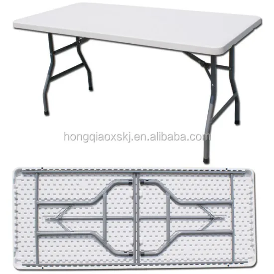 6ft Economy White/Black Rectangular Eco-Friendly Folding BBQ Grill Table