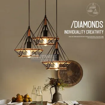 American Vintage Cage Pendant Lighting for Restaurant Dinning Rooms