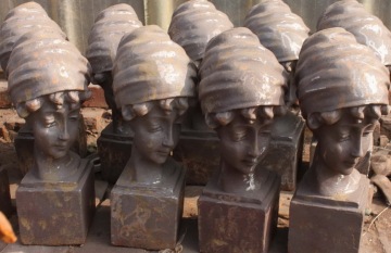 cast iron figures head garden ornaments