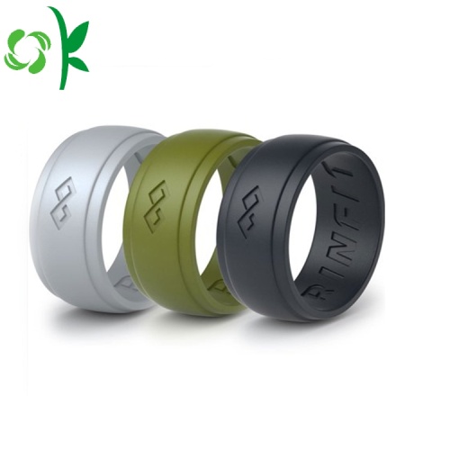 High-grade Silicone Wedding Ring Custom Debossed Finger Ring