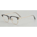 Titanium Optical Designer Browline Gold emoldurado