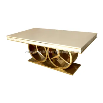 Modern Gold Wedding Table with Marble Top Dining Table