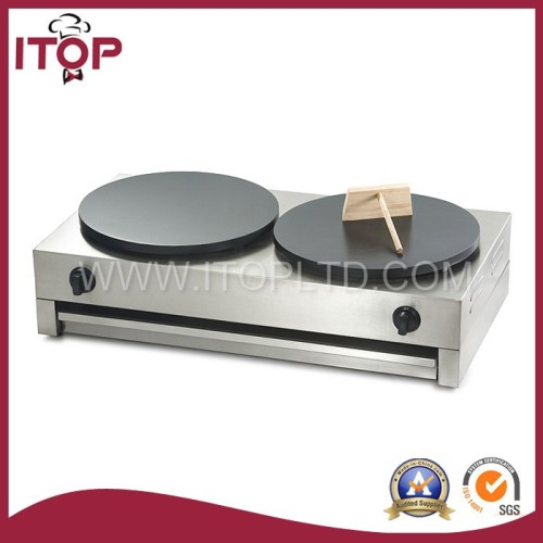 stainless steel double plate gas crepe maker