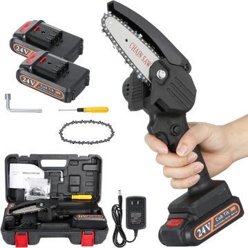 F.EASY.D 24V Cordless Electric Chainsaw with Battery Brushless Sharpener