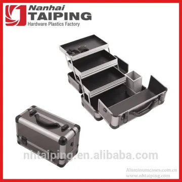 Black Hard Cosmetic Case Beauty Boxes Professional Aluminum Makeup Case