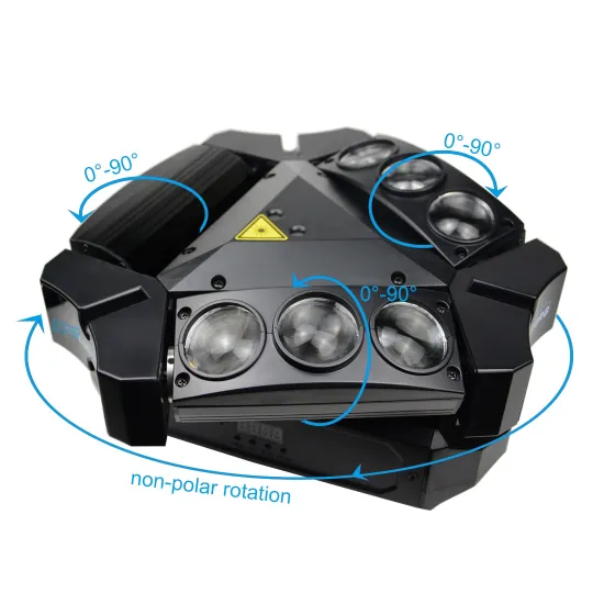 Big Dipper 9 eyes Spider Light 9*10W RGBW +Laser Stage Moving Head Light