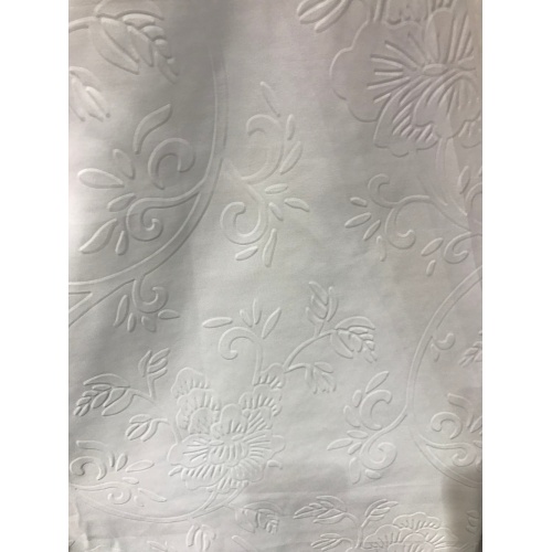 Putih 3D Embossing Microfiber Fabrics