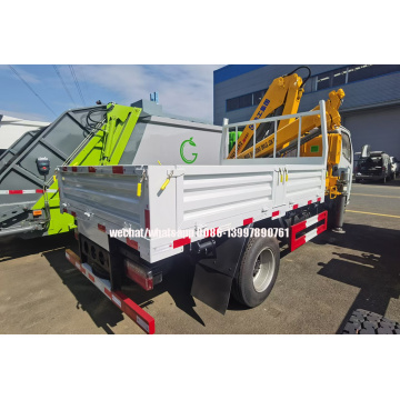 Dongfeng 95HP Cargo Truck with 3.2Tons XCMG Articulated Crane