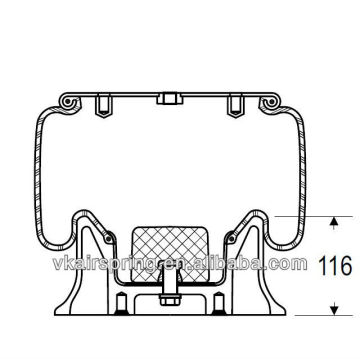 GRANNING 6252 natural rubber air bag suspension spring/ 1R10-036 air ride suspension system spare parts plastic piston
