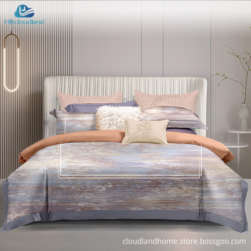 Cloudland Monet's City Printed 100% Cotton Duvet Cover Set Queen Size 3 Pieces