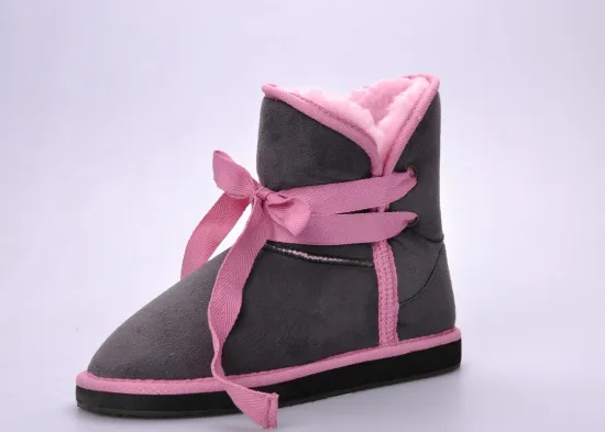 Warm Leather Kids / Childrens Winter Boots With Eva Outsole