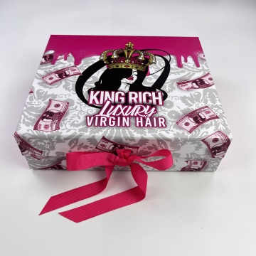 Wholesale Custom Magnetic Gift Boxes: Red Luxury Foldable Recyclable Packaging with Ribbons