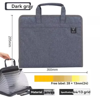 Deli 72561 Dark Grey Fabric Portable Organ Bag - Large Capacity Tutoring Bag