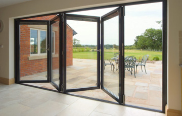 Aluminum Folding Door Double Glass System