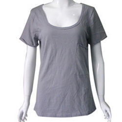 Plain gray casual t-shirts for young lady